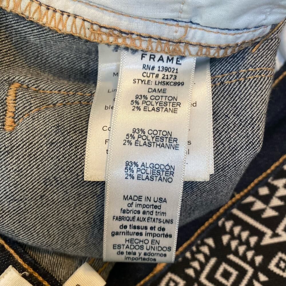 Frame Denim Jeans Women Size 25 Le High Skinny Crop Dark Blue Denim Stretch - Picture 13 of 14